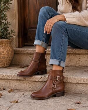 Bernardo Tyra Moto Boot Brown Leather Ankle Boot 6M NIB